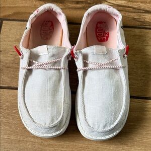 Hey Dude Kids' White Moccasins with Red Cherri Details